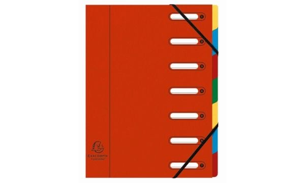 Sorteringsmapp Exacompta, 7-delad, röd