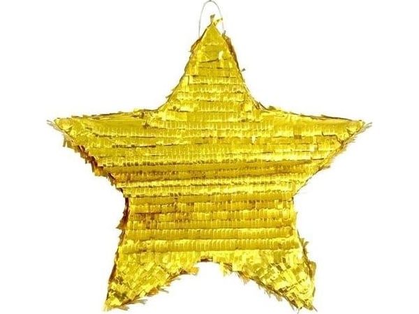 Guldfärgad metallic stjärn-pinata