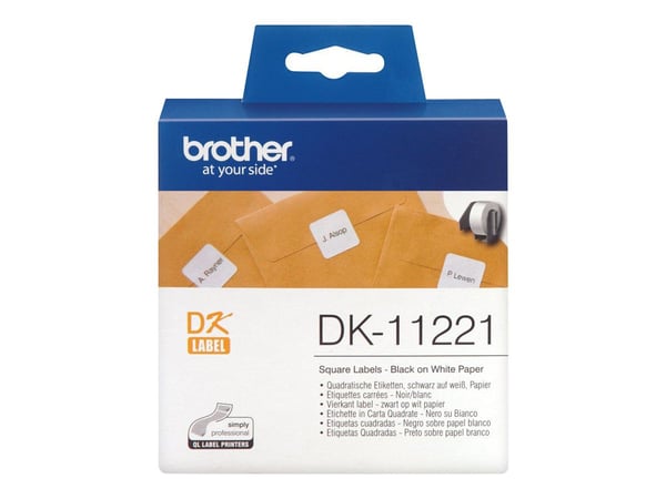 Brother DK-11221 - Svart på hvitt - 23 x 23 mm 1000 etikett(er) - for Brother QL-1050, 1060, 1110, 500, 550, 560, 570, 580, 600, 650, 700, 710, 720...