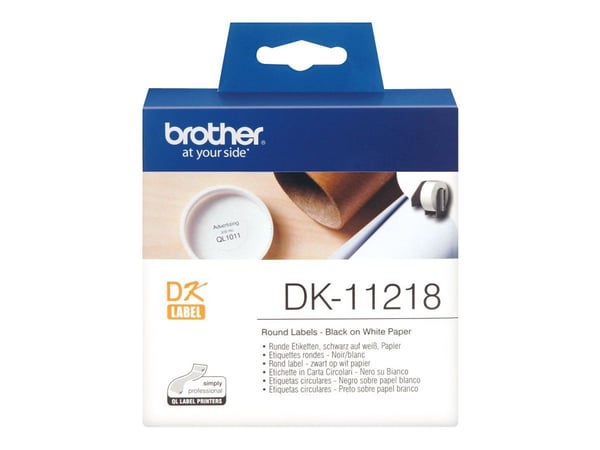 Brother DK-11218 - Svart på hvitt - Rull (2,4 cm) 1000 stk (1 rull(er) x 1000 merkelapper - for Brother QL-1050, QL-500, QL-550, QL-560, QL-570, QL...