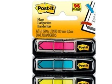 Post-it hakemistopino 12,5x43mm 4 neonfarver 4x24stk/pak - (96 stk.)