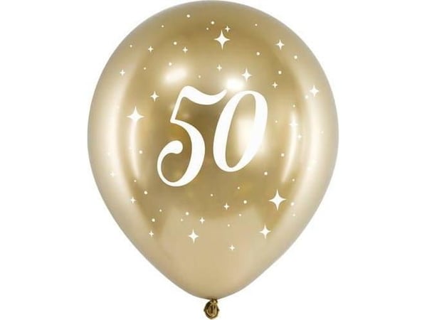 PartyDeco glansballonger 30 cm, 50 stk, zloty one size