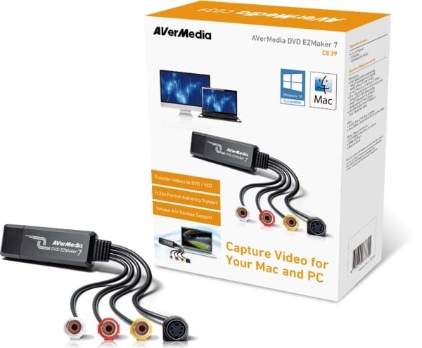 AVerMedia DVD EZMaker 7 - Videooptagelsesadapter - USB 2.0 - Mac OS is not supported.