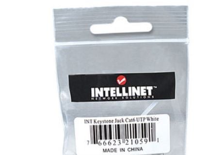 Intellinet 210591, Flat, Hvit, RJ-45, Hunkjønn, 22/26, Cat6
