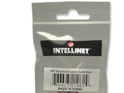 Intellinet 210614, Flat, Rød, RJ-45, Hunkjønn, 22/26, Cat6