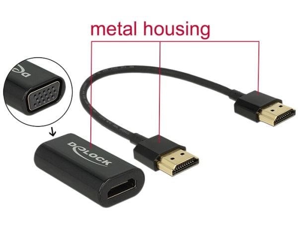 Delock - Videokonverterare - HDMI - VGA - detaljhandel