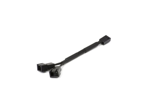 Phanteks - Viftestrømsplitter - 3 pin internstr (hann) til 3 pin internstr (hunn) - 11 cm - svart