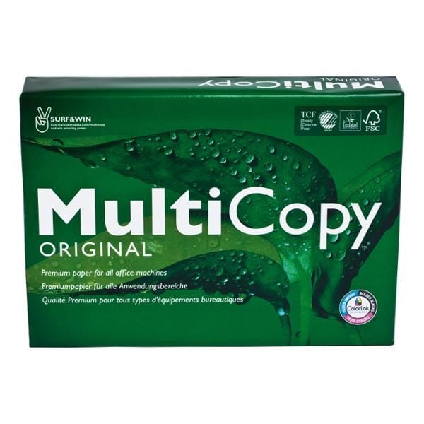 Printerpapir MultiCopy Original A4 75g hvid - (kasse med 5 pakker á 500 ark)
