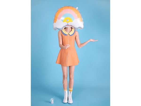 PartyDeco Rainbow, Lekeballong, Assorterte farger, Regnbue (form), 550 mm, 400 mm, 50 stykker