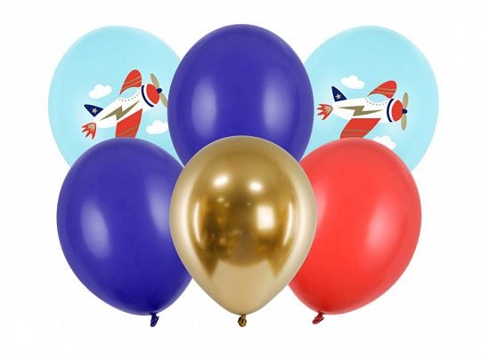 PartyDeco SB14P-312-000-6, Toy balloon, Lateksi, Monivärinen, Juhlateema, Pyöreä, 8 vuosi/vuosia