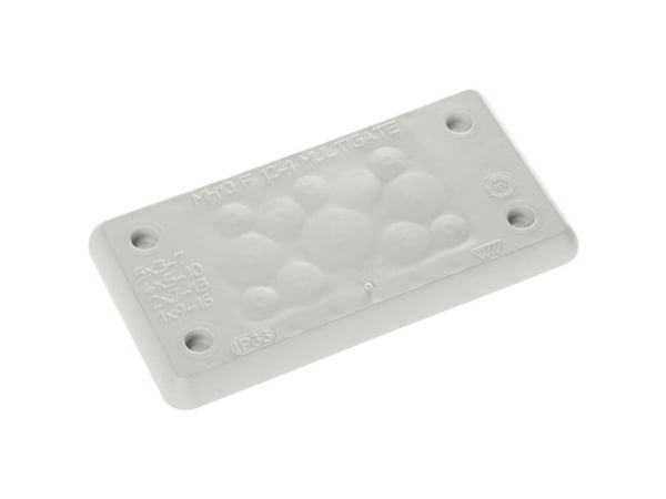 Trelleborg MH-10 F 12-1 LIGHT GREY UL94 V-0 IP65 - TPE - Ruuvi #####Durchführungsplatte #####TPE Grå 1 stk