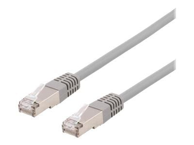 DELTACO - Koblingskabel - RJ-45 (hann) til RJ-45 (hann) - 1 m - foliebelagt uskjermet tvinnet kabelpar (F/UTP) - CAT 6a - halogenfri, formstøpt - grå