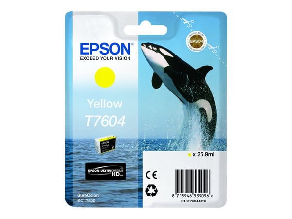 Epson T7604 keltainen, Keltainen, Väriainepohjainen muste, 1 kpl