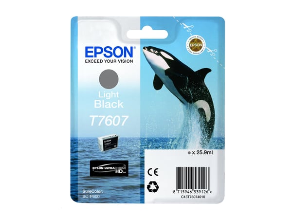 Epson T7607 vaalea musta, Vaaleanmusta, Väriainepohjainen muste, 25,9 ml, 1 kpl