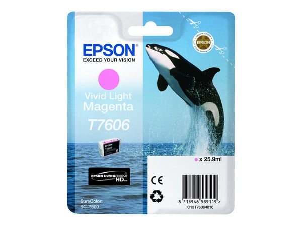 Epson T7606 kirkas vaalea magenta, Kirkas vaaleanmagenta, Väriainepohjainen muste, 25,9 ml, 1 kpl