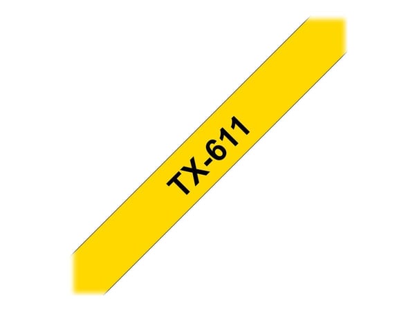 Brother TX611 - Sort på gul 6mm x 15,2m - for Brother P-Touch PT-7000, PT-8000, PT-PC