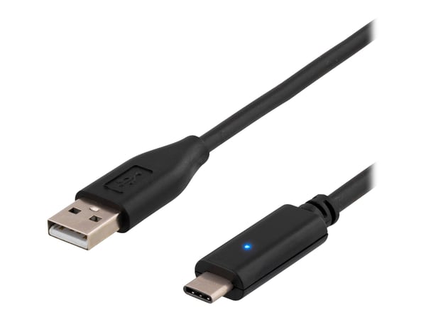 DELTACO - USB-kabel - USB (hann) til USB-C (hann) - USB 2.0 - 1 m - hvit