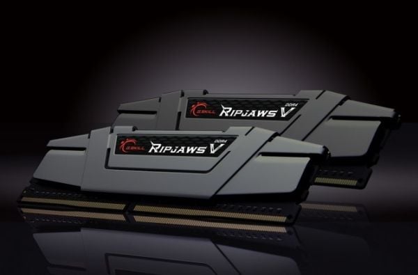G.Skill Ripjaws V - DDR4 - sett - 16 GB: 2 x 8 GB - DIMM 288-pin - 3200 MHz / PC4-25600 - CL16 - 1.35 V - ikke-bufret - ikke-ECC - rødmetallsgrå