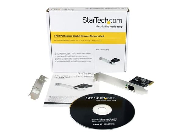 Startech 1 Port PCIe Gigabit Network Server Adapter NIC Card - Dual Profile - Gigabit Desktop Adapter REV E Intel 6 Chip support (ST1000SPEX2) - Ne...