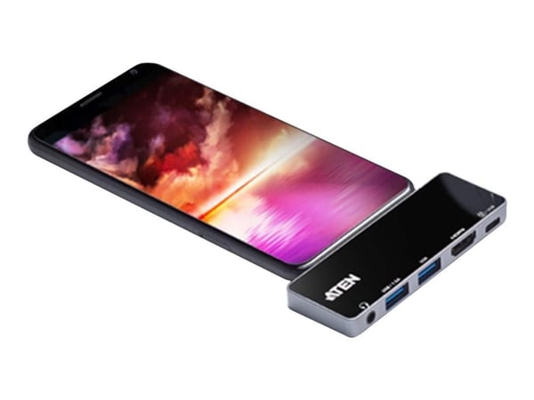 ATEN UH3238, Universaali, USB Type-C, Musta, Hopea