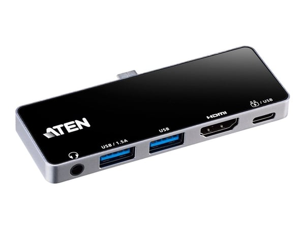 ATEN UH3238, Universaali, USB Type-C, Musta, Hopea