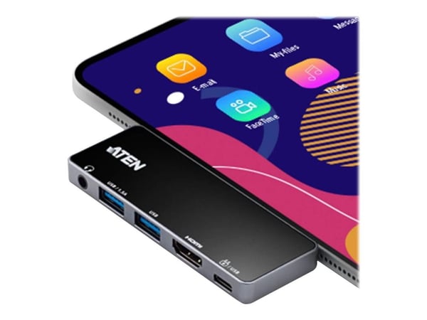 ATEN UH3238, Universaali, USB Type-C, Musta, Hopea