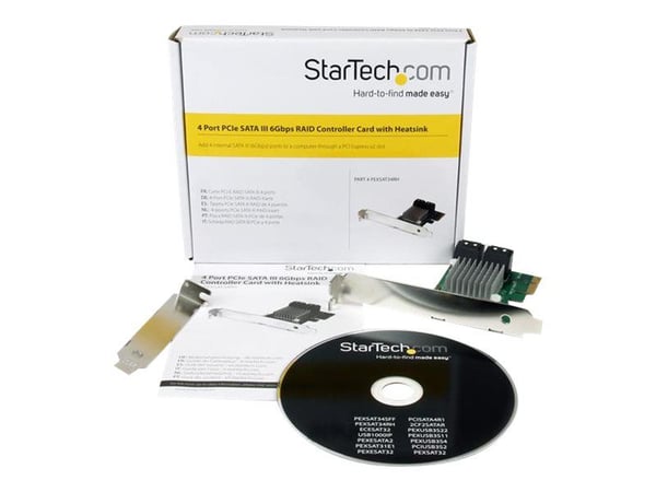 Startech.com 4 Port SATA III RAID-kontroller PCI Express-grensesnittkort RAID med HyperDuo SSD Tiering - Lagringskontroller (RAID) - 4 sendere/kana...