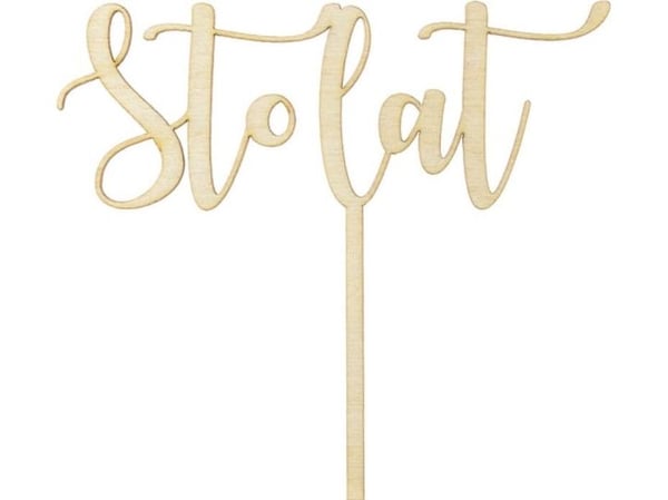 Trätoppar "Sto lat" 14 cm