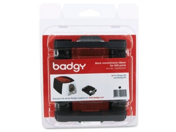 Badgy - Svart / svart/hvitt - kassett med utskriftsbånd - for Badgy 100, 200; Evolis Primacy 2 Simplex Expert