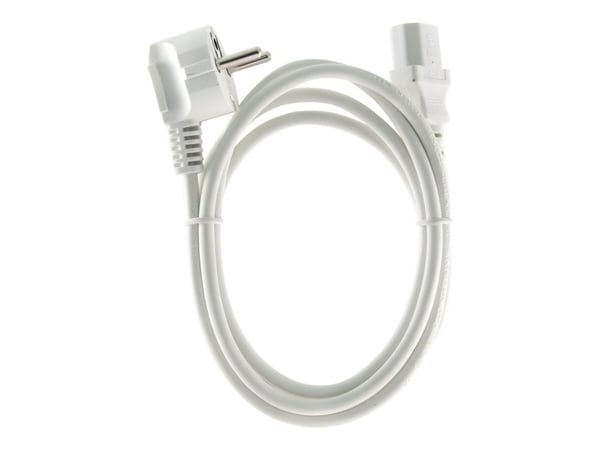 Gembird PC-186W-VDE - Strømkabel - power CEE 7/7 (hann) vinklet til power IEC 60320 C13 rett - 10 A - 1.8 m - formstøpt - hvit - Tyskland