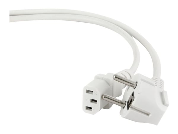 Gembird PC-186W-VDE - Strømkabel - CEE 7/7 (han) vinklet til IEC 60320 C13 lige - 10 A - 1.8 m - formet - hvid - Tyskland