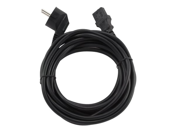 Gembird PC-186-VDE - Strömkabel - power CEE 7/7 (hane) vinklad till power IEC 60320 C13 rak - 16 A - 5 m - formpressad - svart - Tyskland