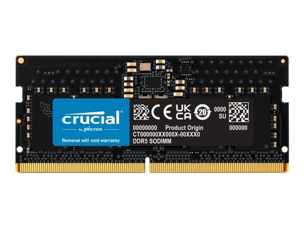 Crucial - DDR5 - modul - 8 GB - SO DIMM 262-pin - 4800 MHz / PC5-38400 - CL40 - 1.1 V - ikke-bufret - ikke-ECC