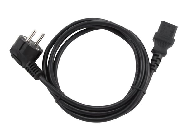 Gembird PC-186-VDE - Strømkabel - CEE 7/7 (han) vinklet til IEC 60320 C13 lige - 10 A - 1.8 m - formet - sortti