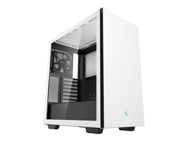DeepCool CH510 WH - Mid tower - utvidet ATX (E-ATX) - sidepanel med vindu (herdet glass) - ingen strømforsyning (ATX / PS/2) - hvit - USB/lyd