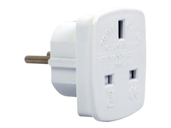 Cablexpert A-AC-UKEU-001 - Strømadapter - strøm (P) til strøm (hunn) - hvit - Storbritannia, Europa