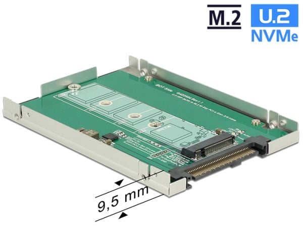 DeLock Converter U.2 SFF-8639 > M.2 NGFF NVMe Key M - Lagringssporadapter - 6,4 cm til M.2 (2.5" til M.2) (62710)