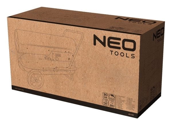 Neo Tools Neo Oljevarmer 30kW, tank 34l, hjul 90-081
