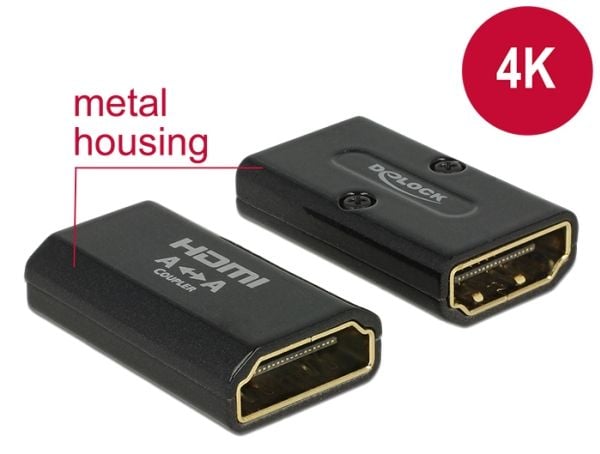 Delock - HDMI-kobling - HDMI hun til HDMI hun - sort - 4K-tuki