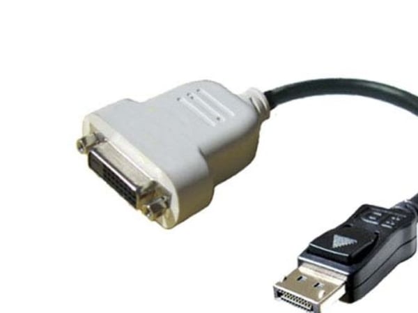 Dell - Displayadapter - DisplayPort (hann) til DVI-D (hunn) - for OptiPlex 7010, 790, 9010, 9020, 990, XE2