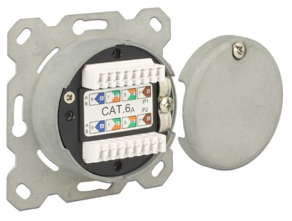 DeLOCK 86195, RJ-45, 6a, Valkoinen, 80 mm, 39 mm, 80 mm