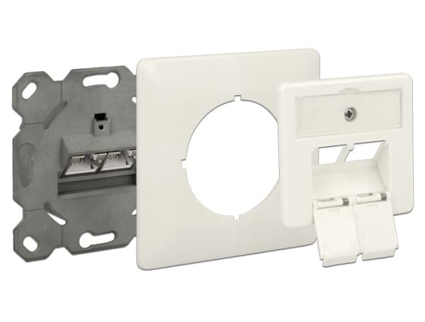 DeLOCK 86195, RJ-45, 6a, Valkoinen, 80 mm, 39 mm, 80 mm