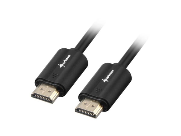 Sharkoon - HDMI-kabel med Ethernet - HDMI hann til HDMI hann - 1 m - skjermet - svart - 4K-støtte