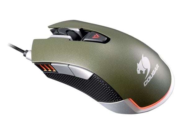 COUGAR Gaming 530M, Høyre hendt, Optisk, USB Type-A, 5000 DPI, Grønn