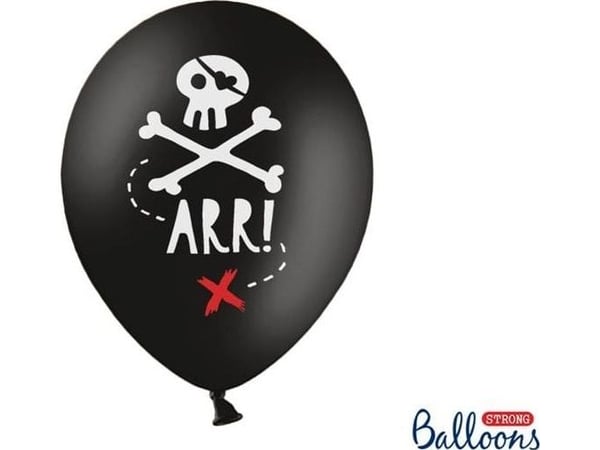 PartyDeco SB14P-297-010-6, Lekeballong, Sort, Hvit, Bilde, Universell, Oval, Ikke for barn under 36 måneder
