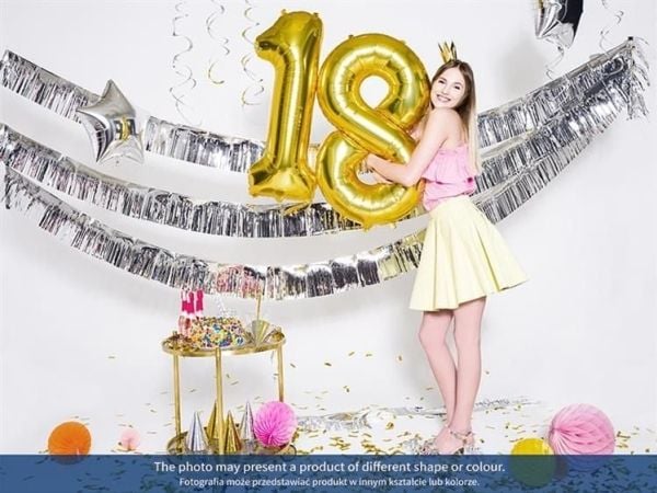 PartyDeco FB1M-0-018, Ilmapallo, Kalvo, Hopea, Yksivärinen, Universaali, Universaali