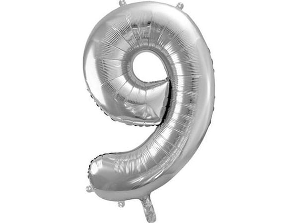 Folieballong 9 86cm sølv