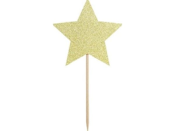 Party Deco Topper, tähdet, kultainen, 11,5 cm, 6 kpl yleiskäyttöinen Party Deco Topper, tähdet, kultainen, 11,5 cm, 6 kpl yleiskäyttöinen