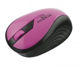 Titanum Rainbow 3D - Mus - optisk - 3 knapper - trådløs - 2.4 GHz - USB trådløs mottaker - rosa