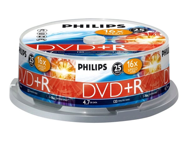 Philips DR4S6B25F - 25 x DVD+R - 4.7 GB (120 min) 16x - spindel
